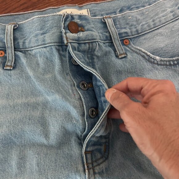 Madewell Relaxed Denim Shorts Cedarcroft Wash Size 32" Size 14 - Picture 6 of 13